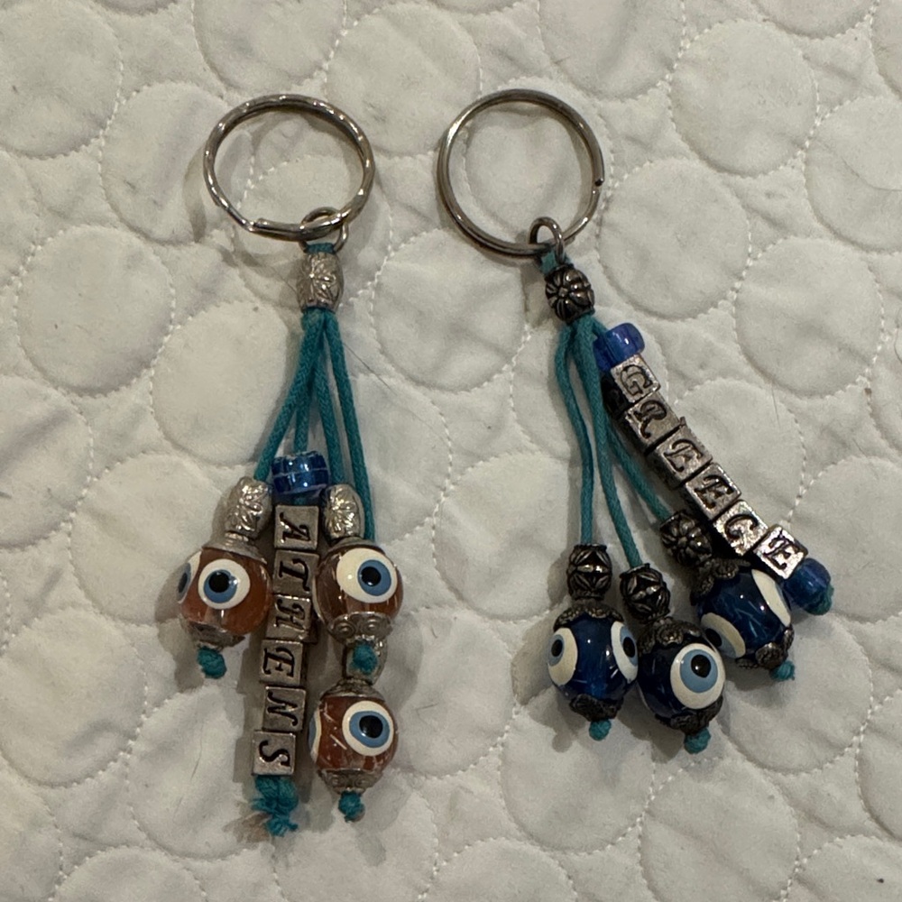 Greece and Athens bundle of Evil Eye Keychains with Beads bag accessories y2k